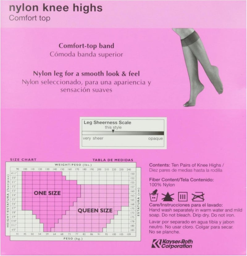 No Nonsense Knee Highs Value Pack - Nude Color, 10 Pairs - Image 3